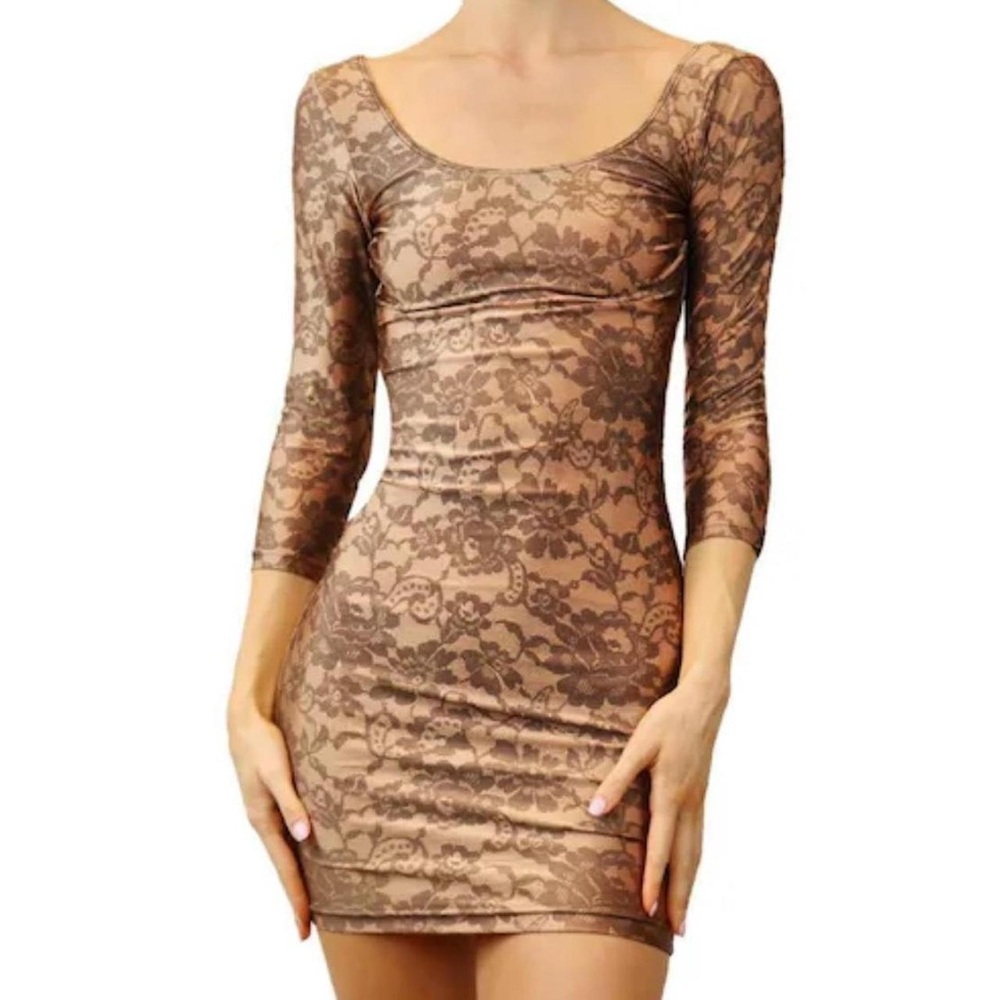 American Apparel Printed Lace Floral Dress